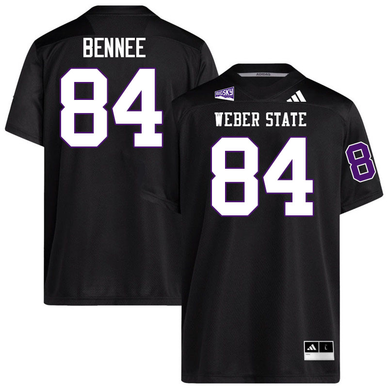 Weber State Wildcats #84 Noah Bennee College Football Jerseys,Uniforms Stitched-Black